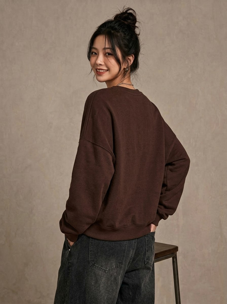 Oversized Sweatshirt Dark Brown