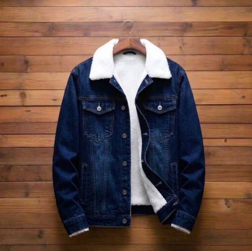 Sherpa Denim Jacket Jet Blue