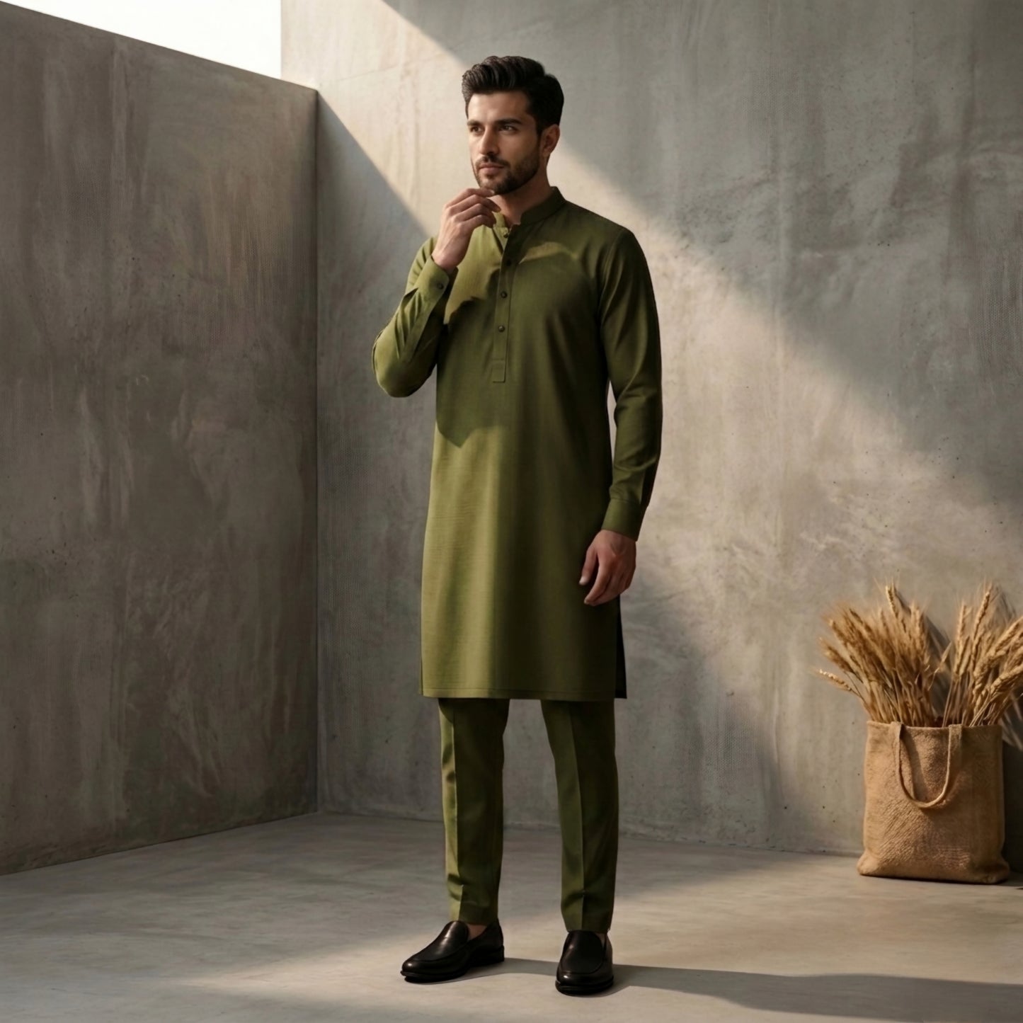 Olive Green - Kurta Pajama House Of Fashion