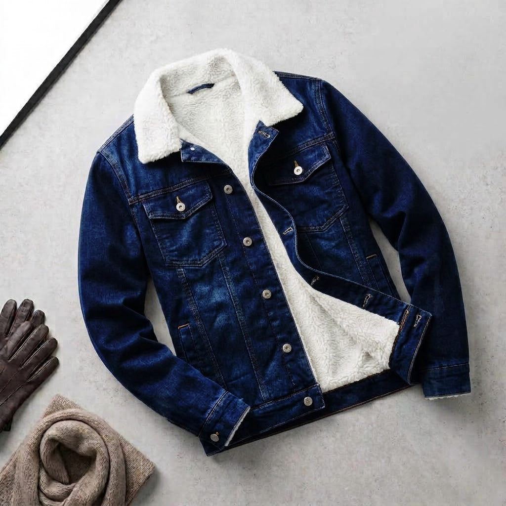 Ful Fur Denim Jacket Jet Blue