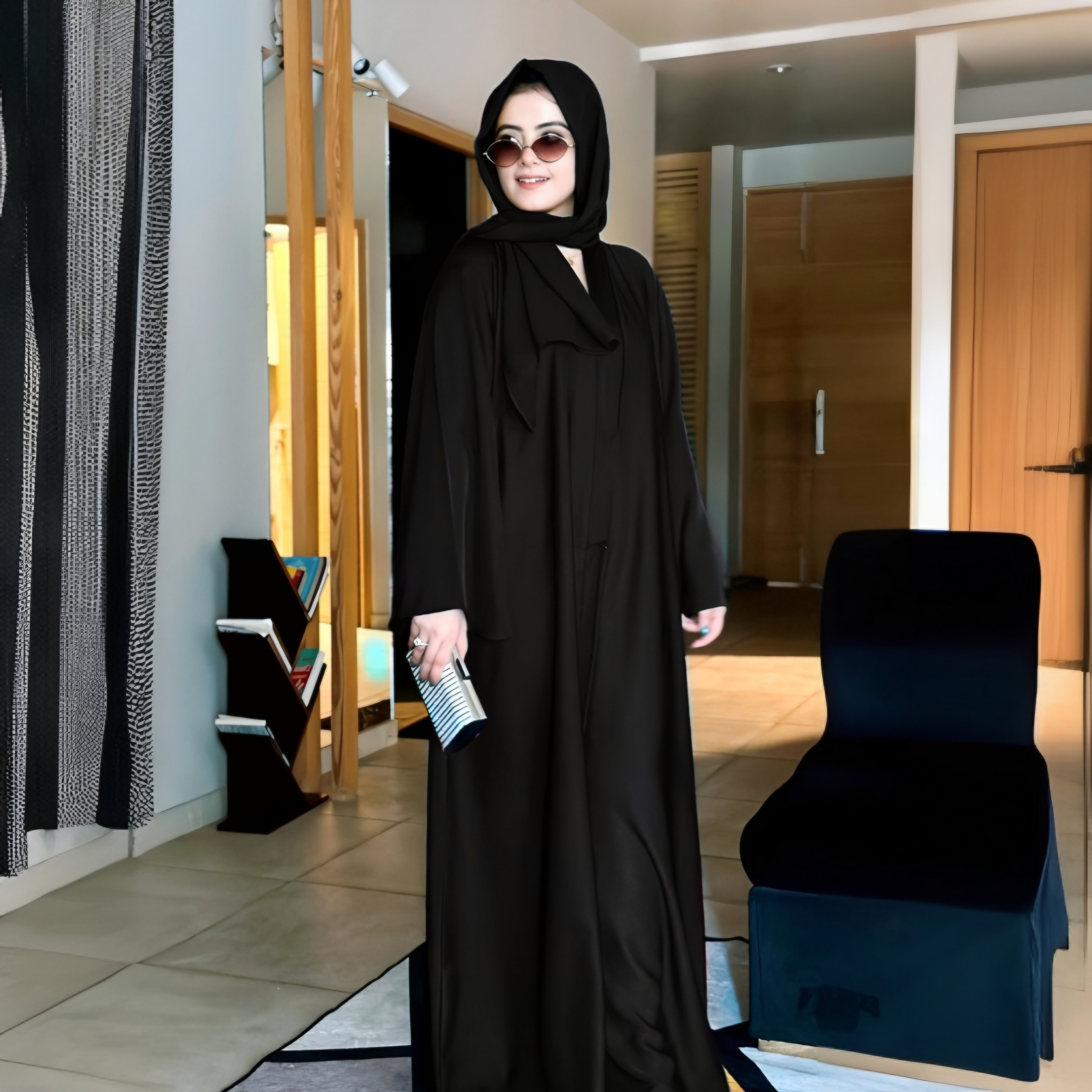 jet black abaya for Pakistani women with premium Nida fabric