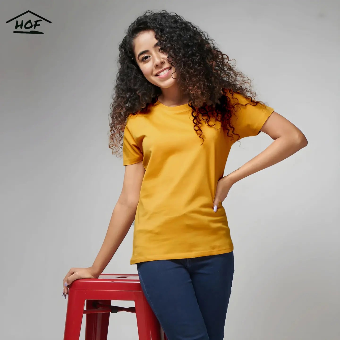 Mustard Half Sleeve T-Shirt