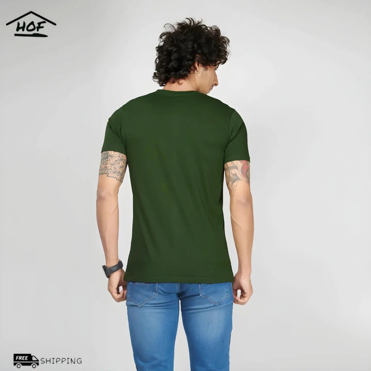 Bottle Green Half Sleeve T-Shirt