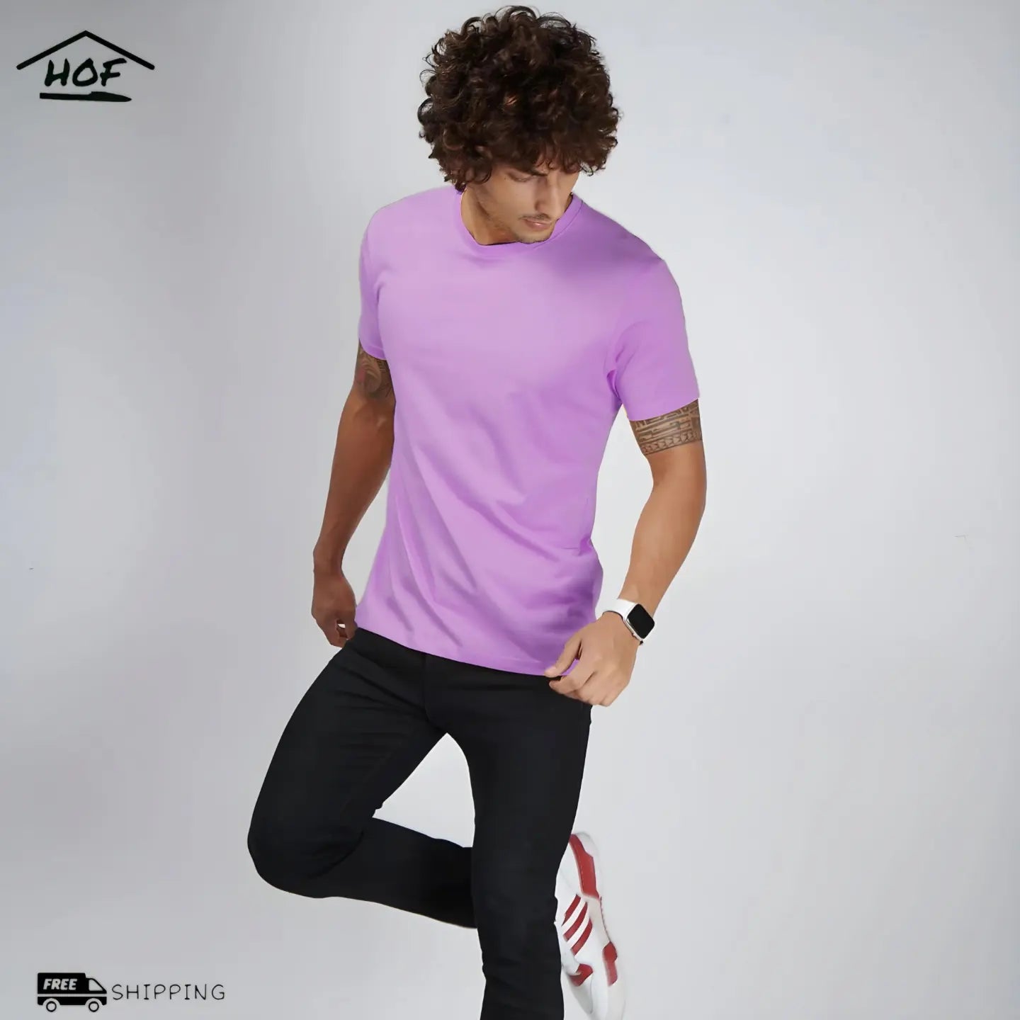 Lilac Half Sleeve T-Shirt