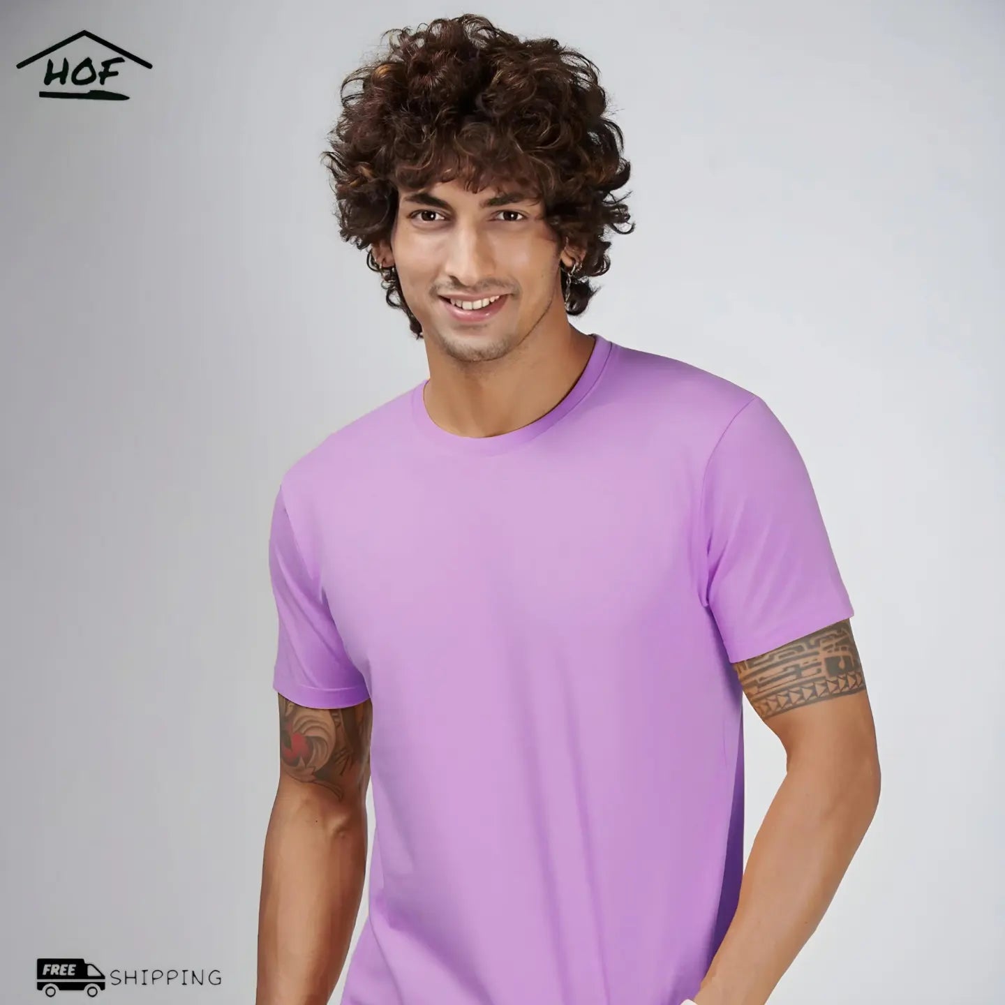 Lilac Half Sleeve T-Shirt