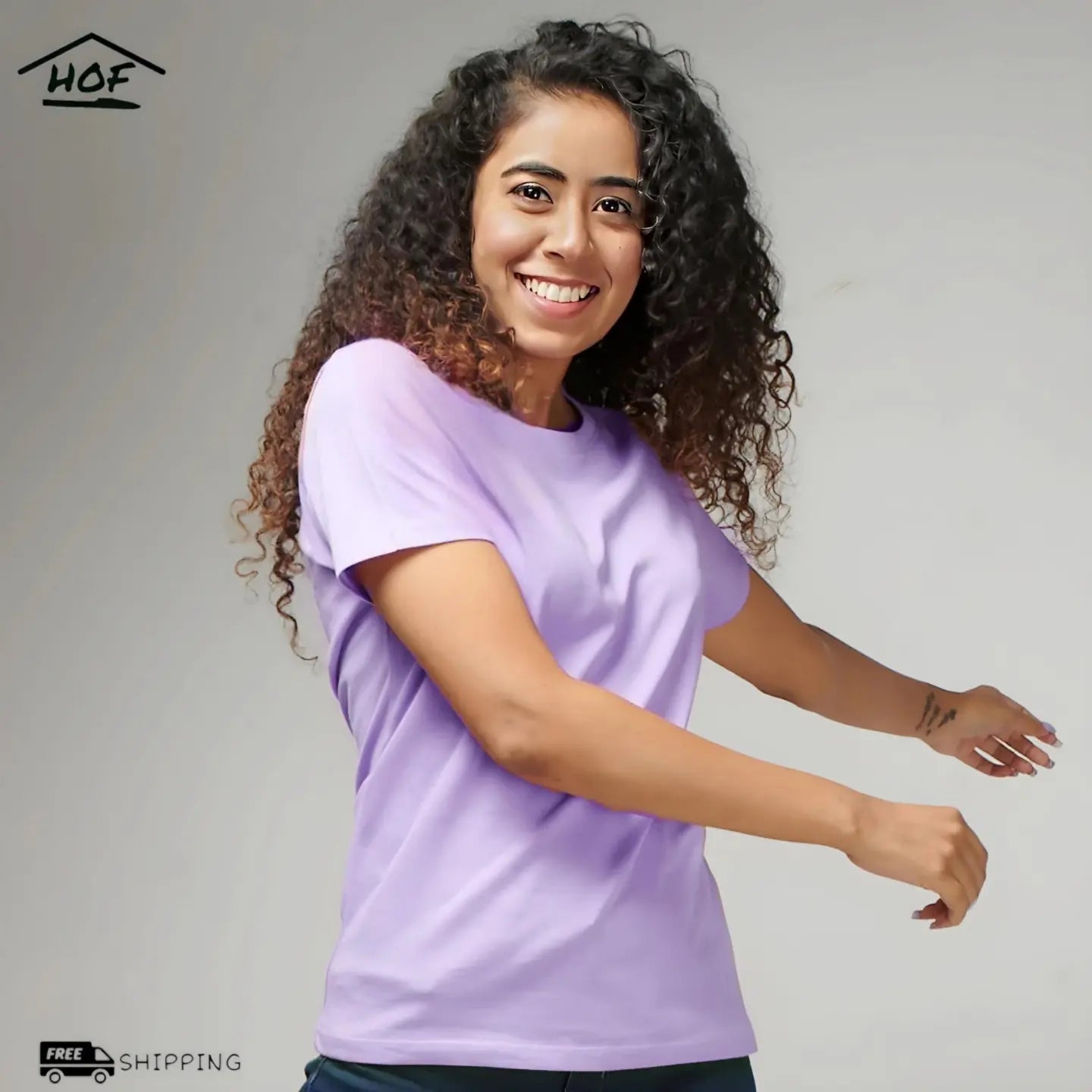 Lilac Half Sleeve T-Shirt