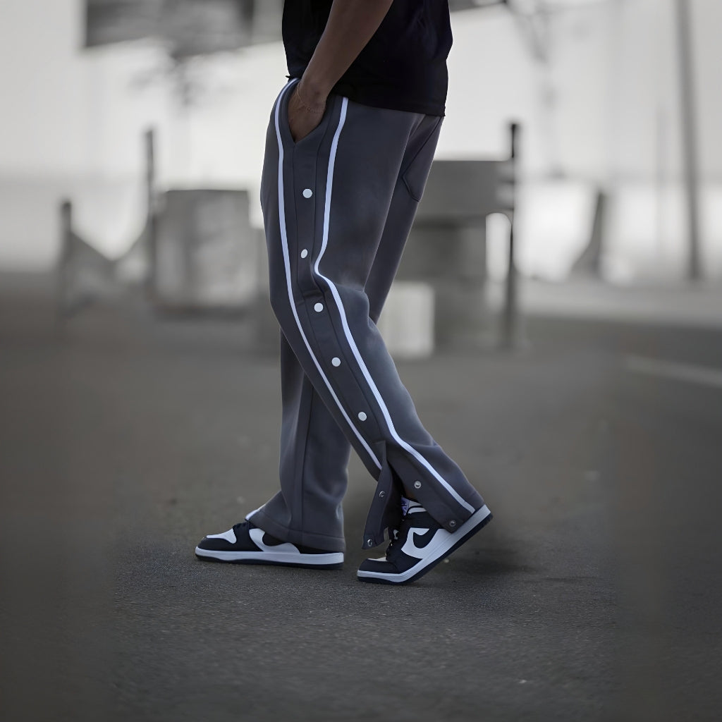 GREY X White Baggy Trouser