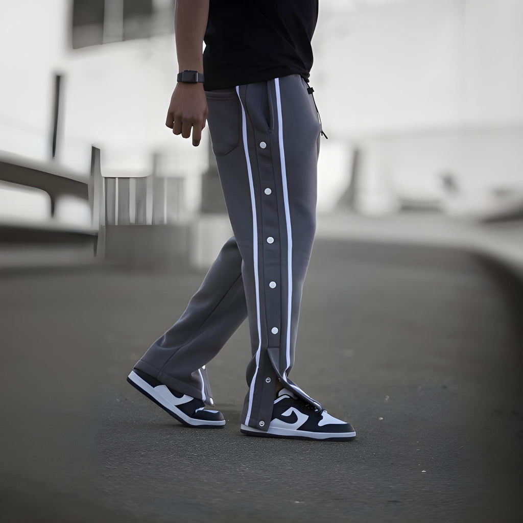GREY X White Baggy Trouser