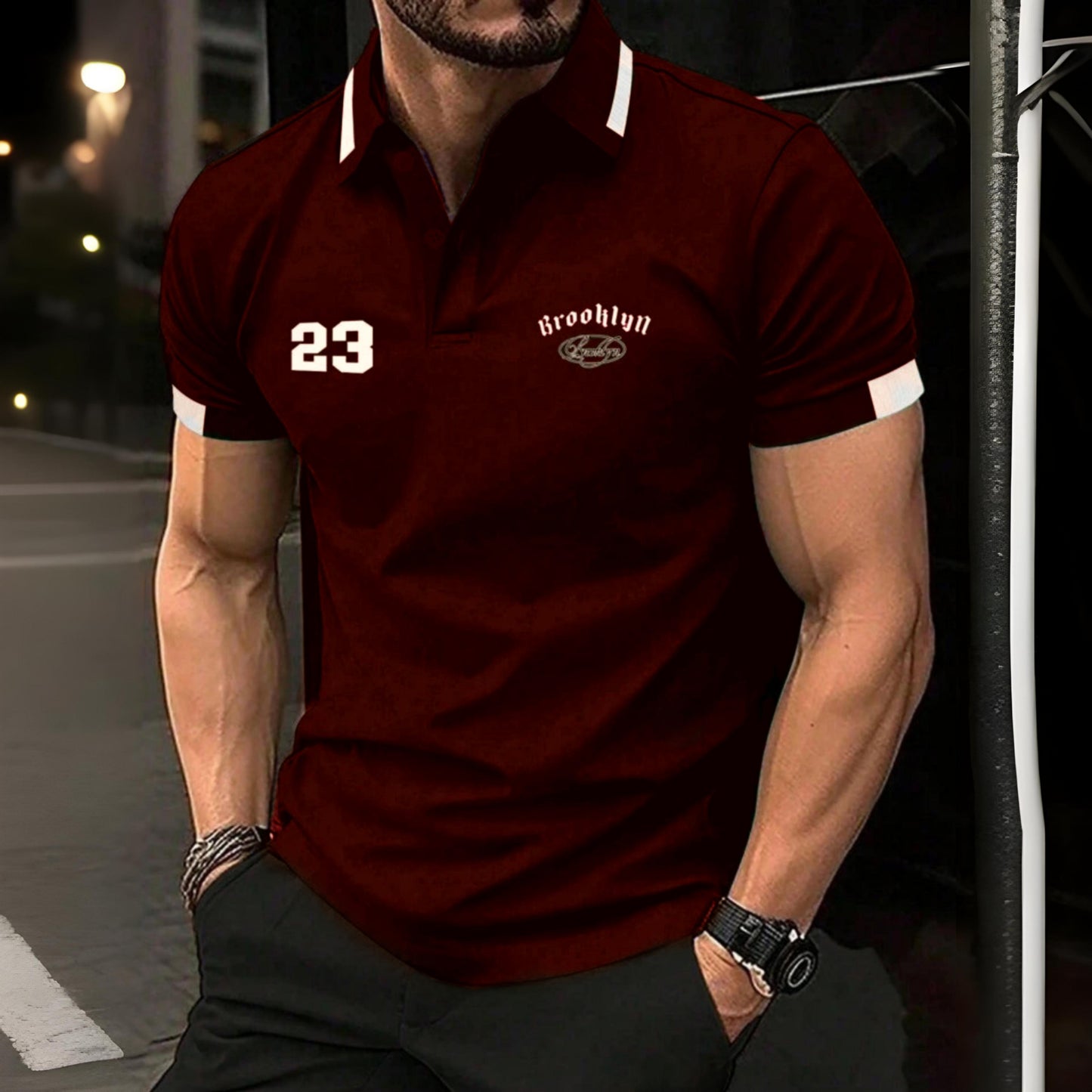 Aesthetic Polo Maroon 23