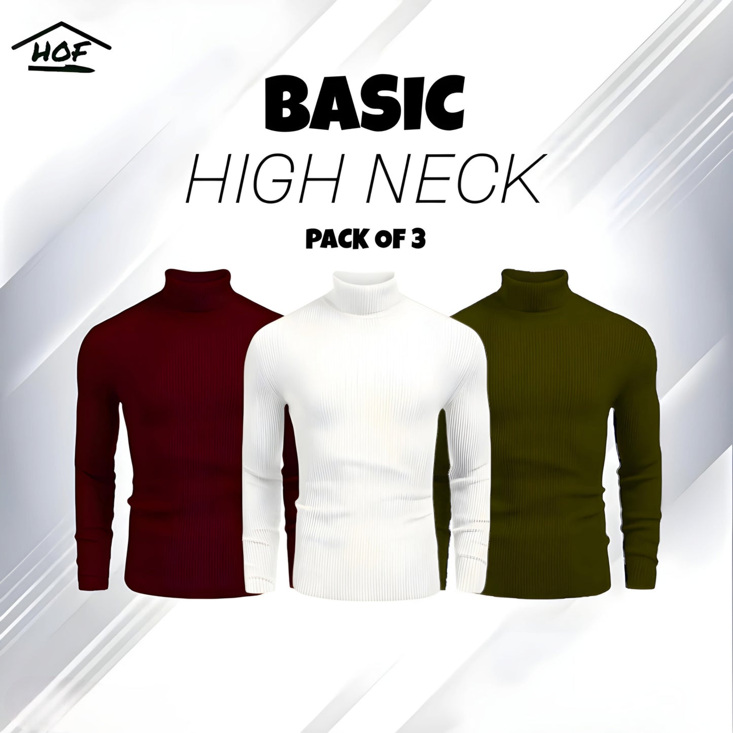 Bundle Of 3 High Neck