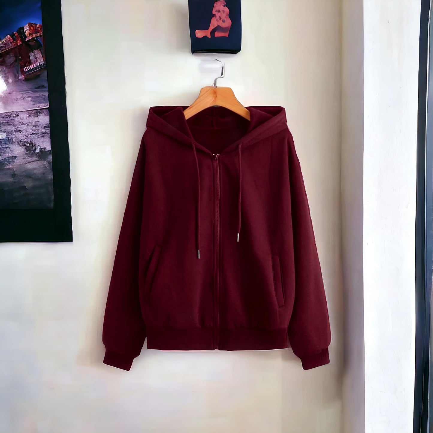 Maroon Zipper Hoodie