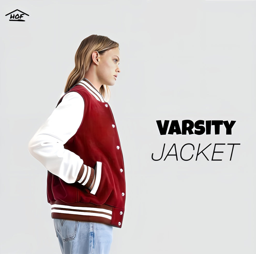 Varsity Jacket Mehroon and White