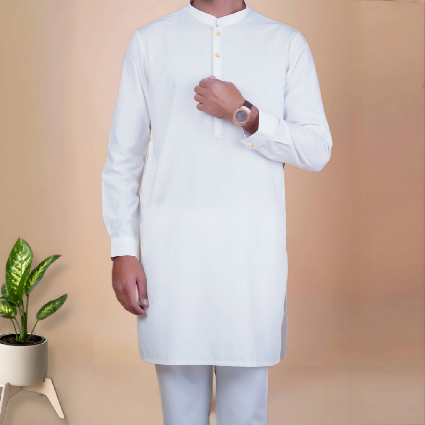 Kurta Pajama Solid Off White