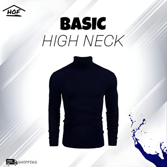 Navy Blue High Neck