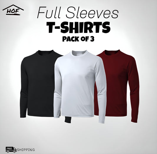 Bundle Of 3 Full Sleeves T-Shirts