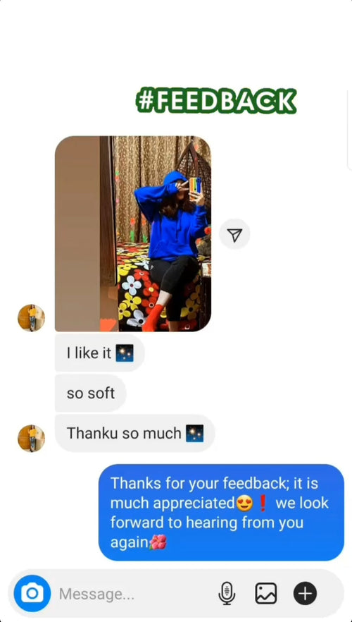 Customer feedback screenshot