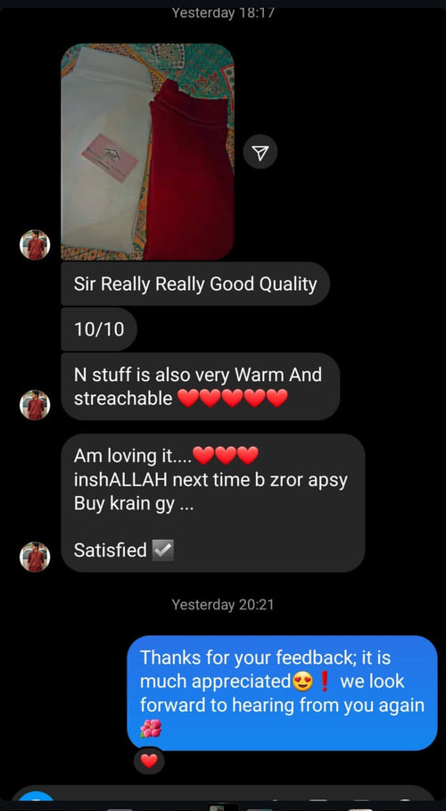 Customer feedback screenshot