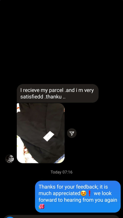 Customer feedback screenshot