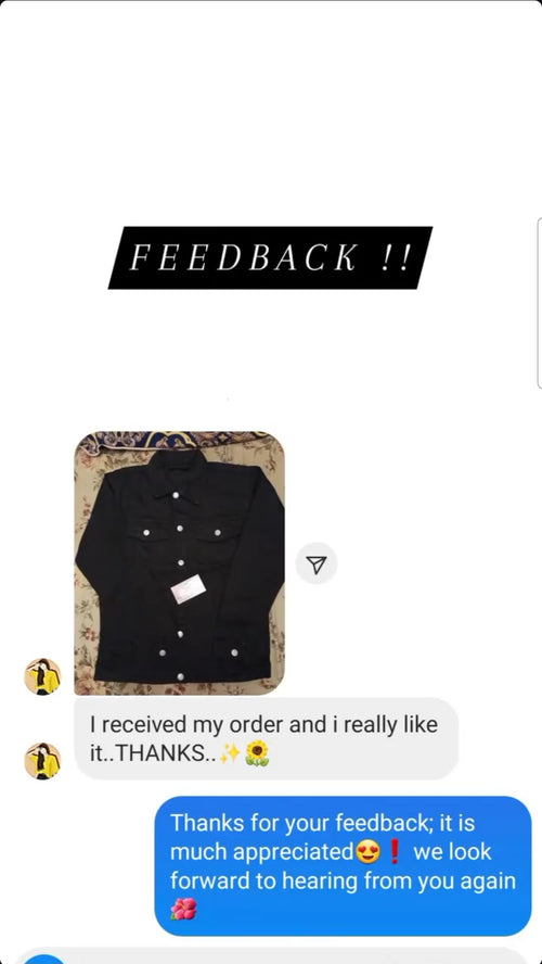 Customer feedback screenshot