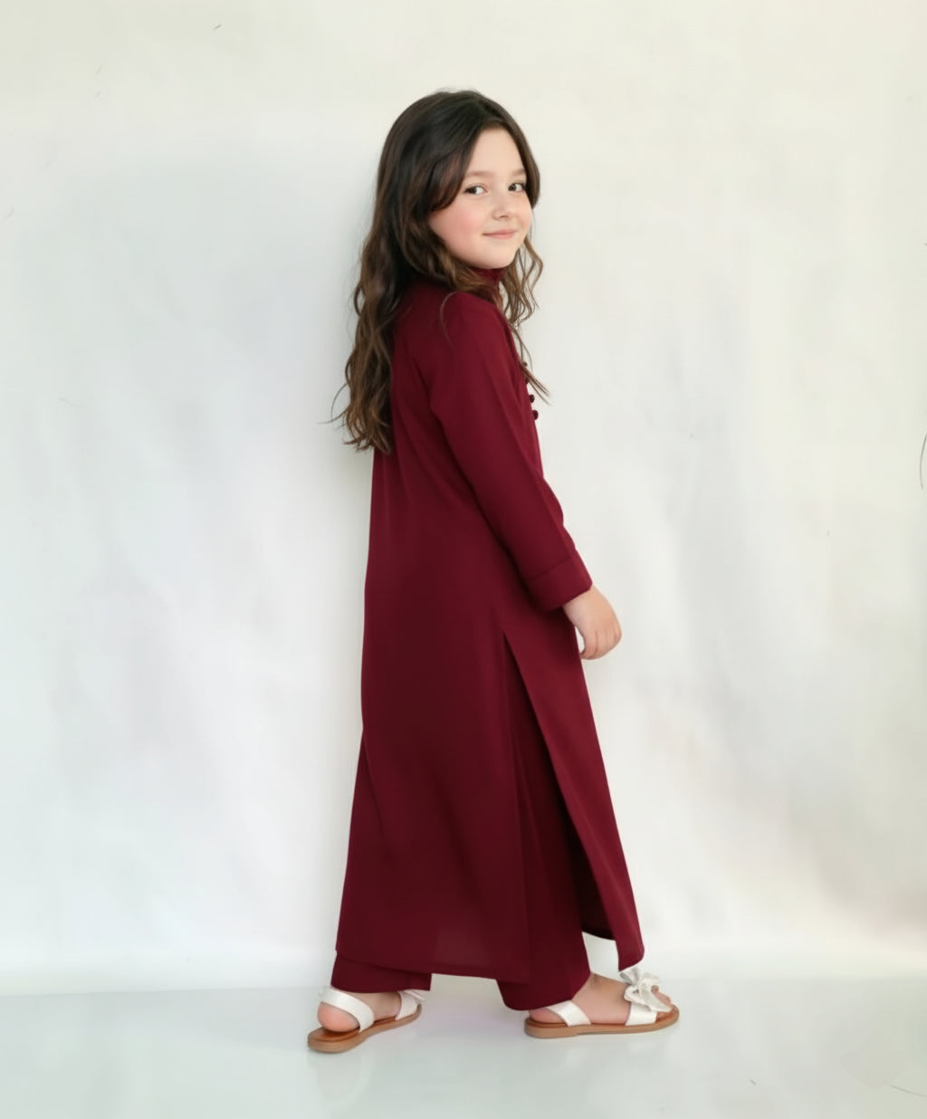 Kids Dark Maroon Ready To Wear