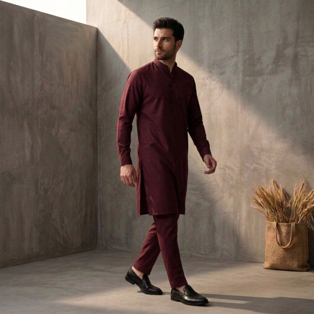 Dark Maroon - Kurta Pajama House Of Fashion