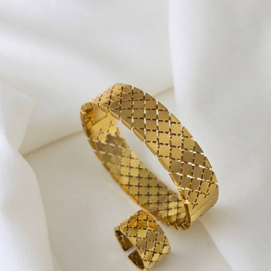Sparkle Bangle & Ring Set (Adjustable Ring)