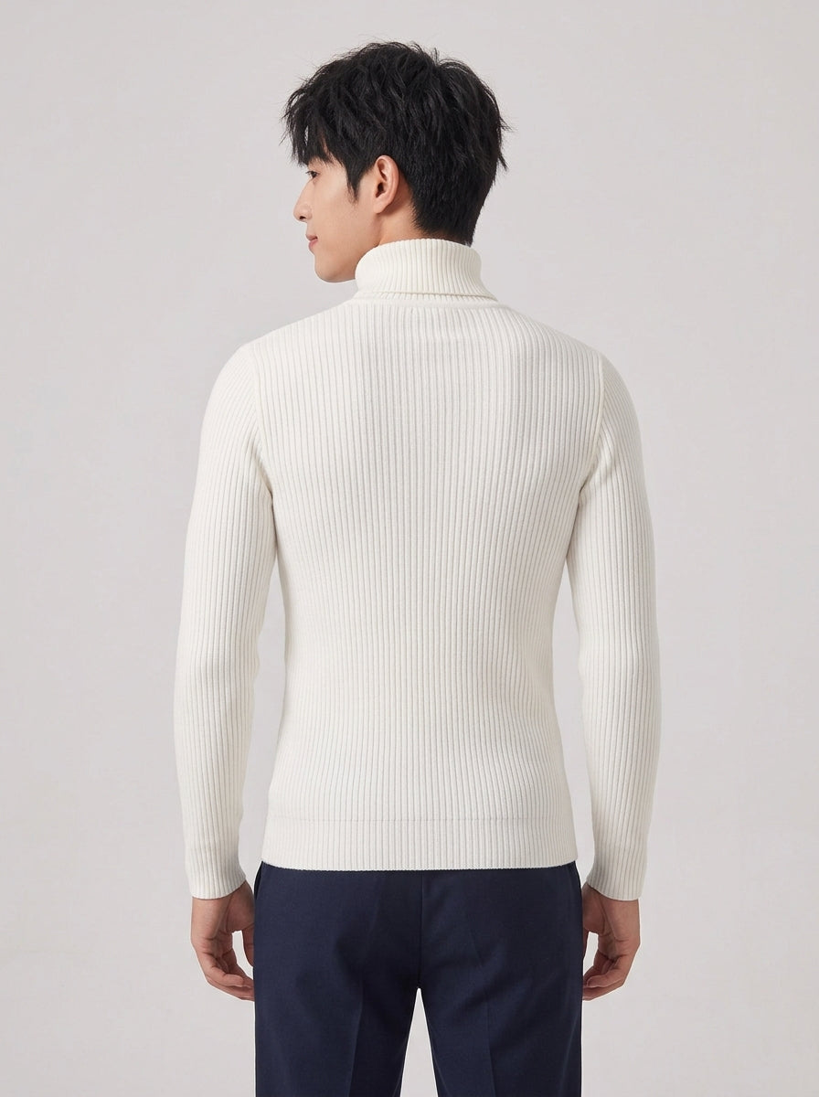 Men's White Turtle Neck