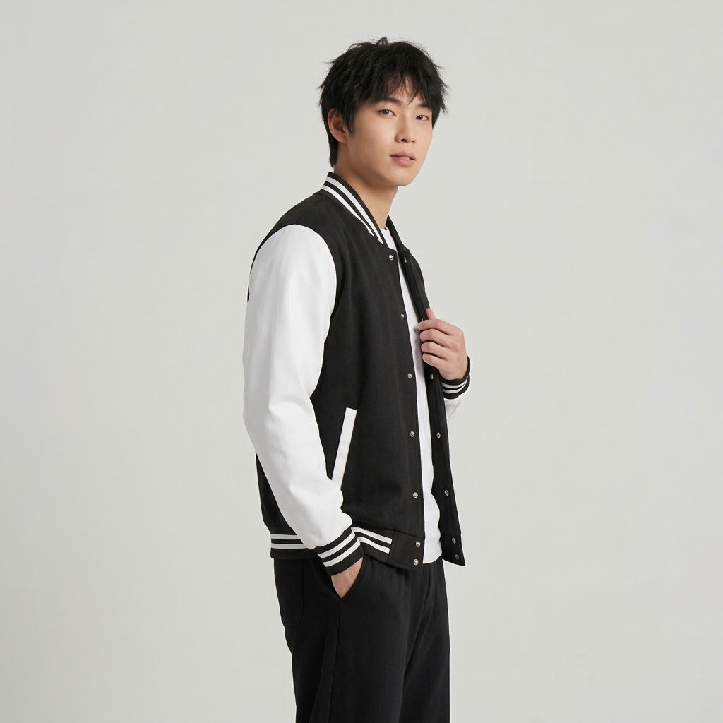Men's Varsity Jacket Black And White