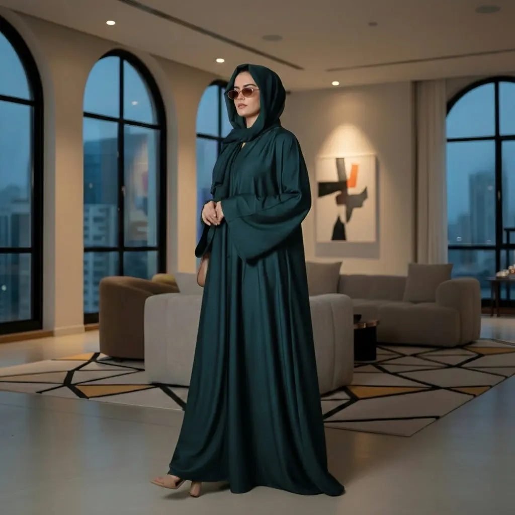 ABAYA BOTTLE GREEN House Of Fashion