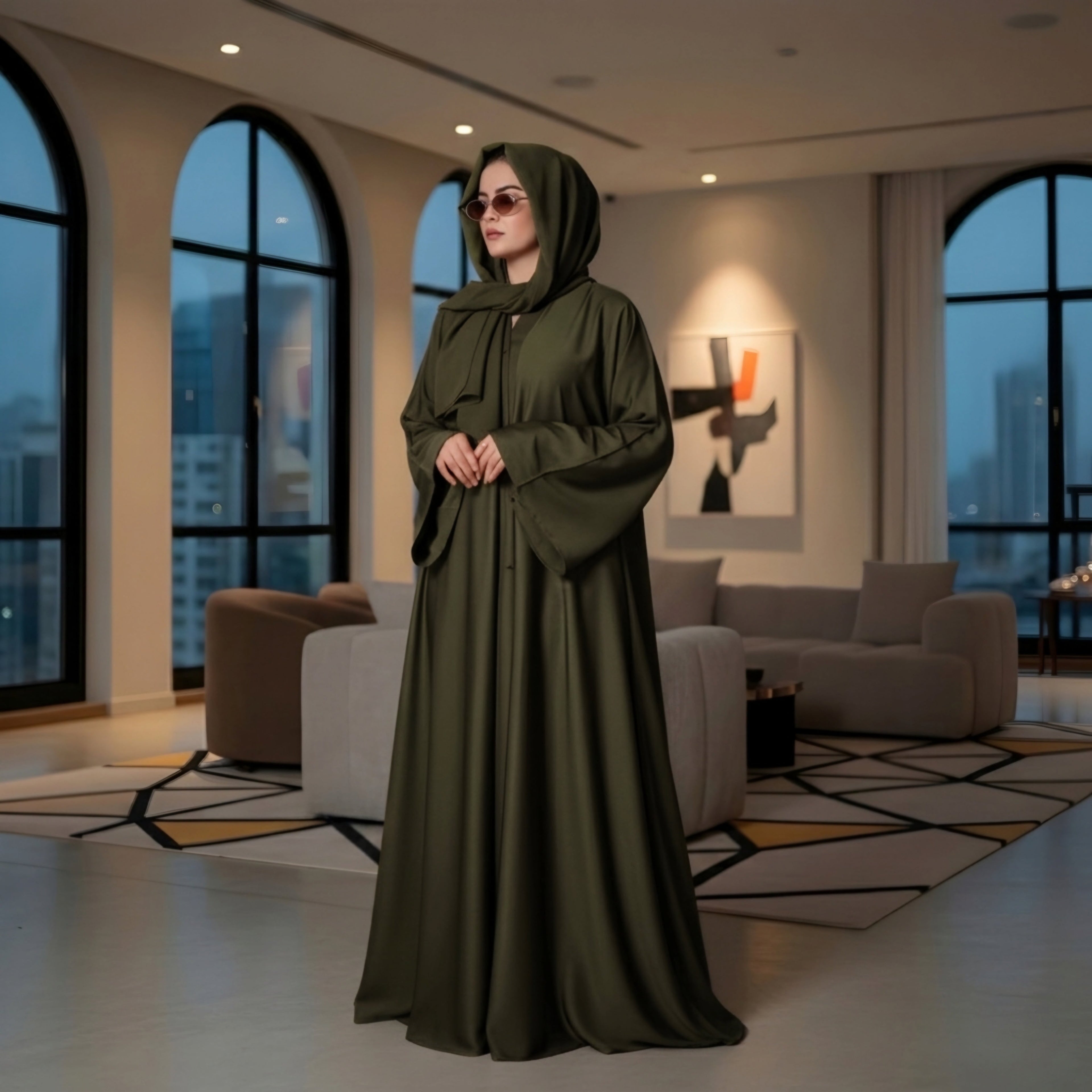 ABAYA OLIVE GREEN House Of Fashion