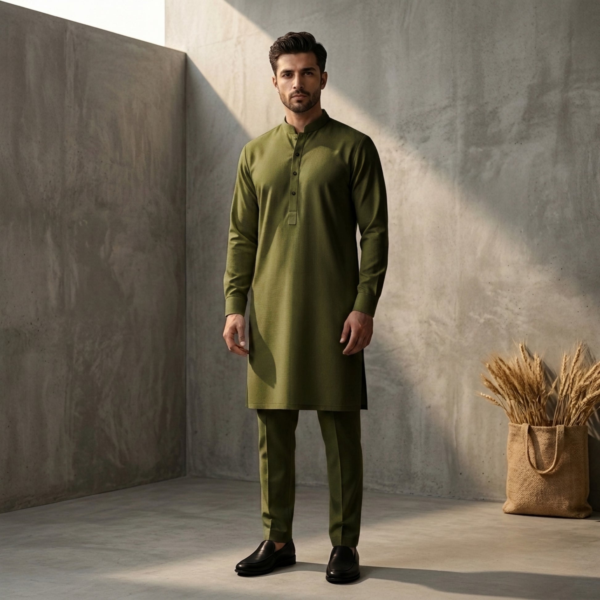 Olive Green - Kurta Pajama House Of Fashion