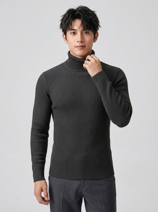 Men's Charcoal Grey Turtle Neck