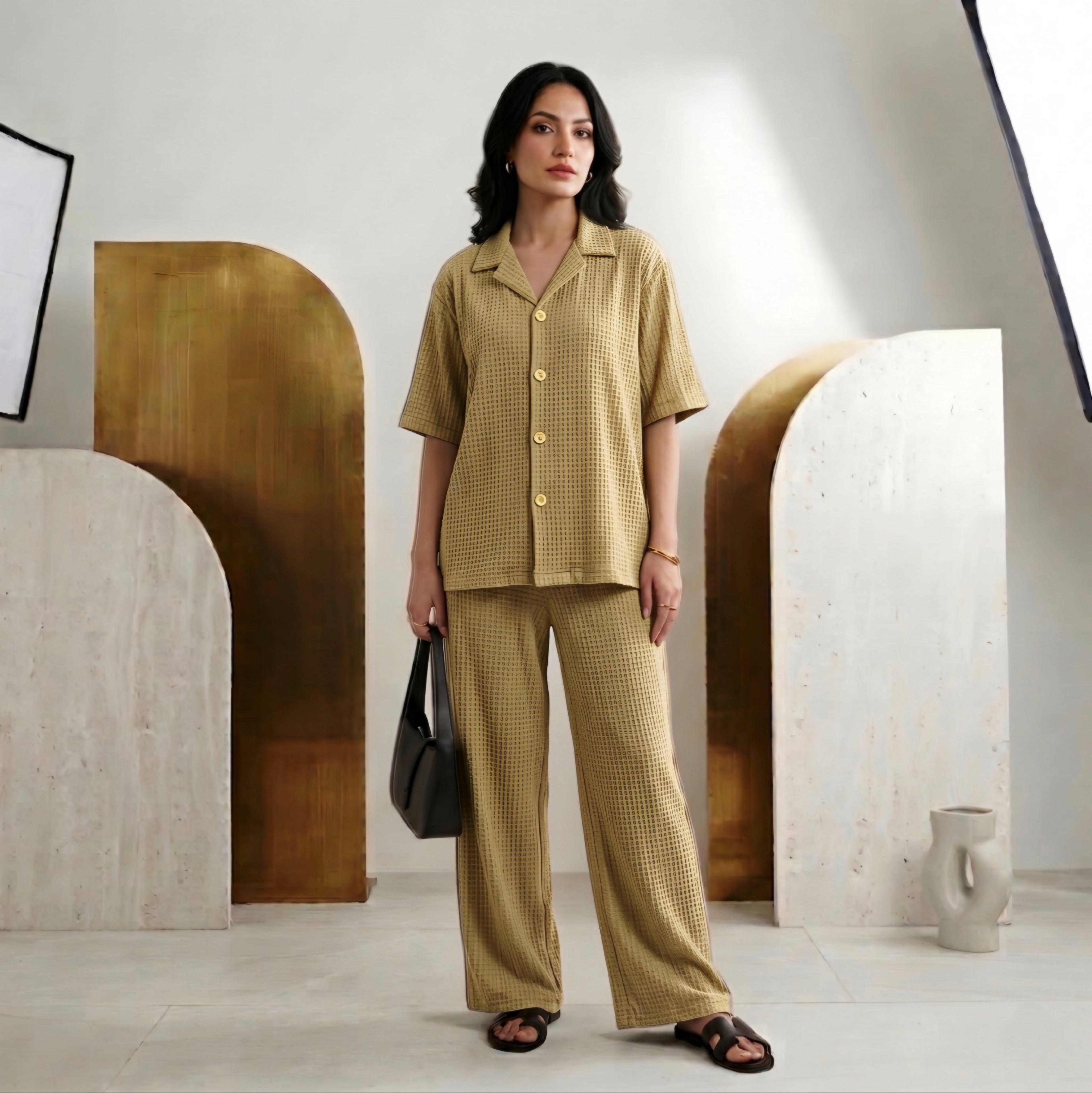 Khaki Co-ord Set House Of Fashion