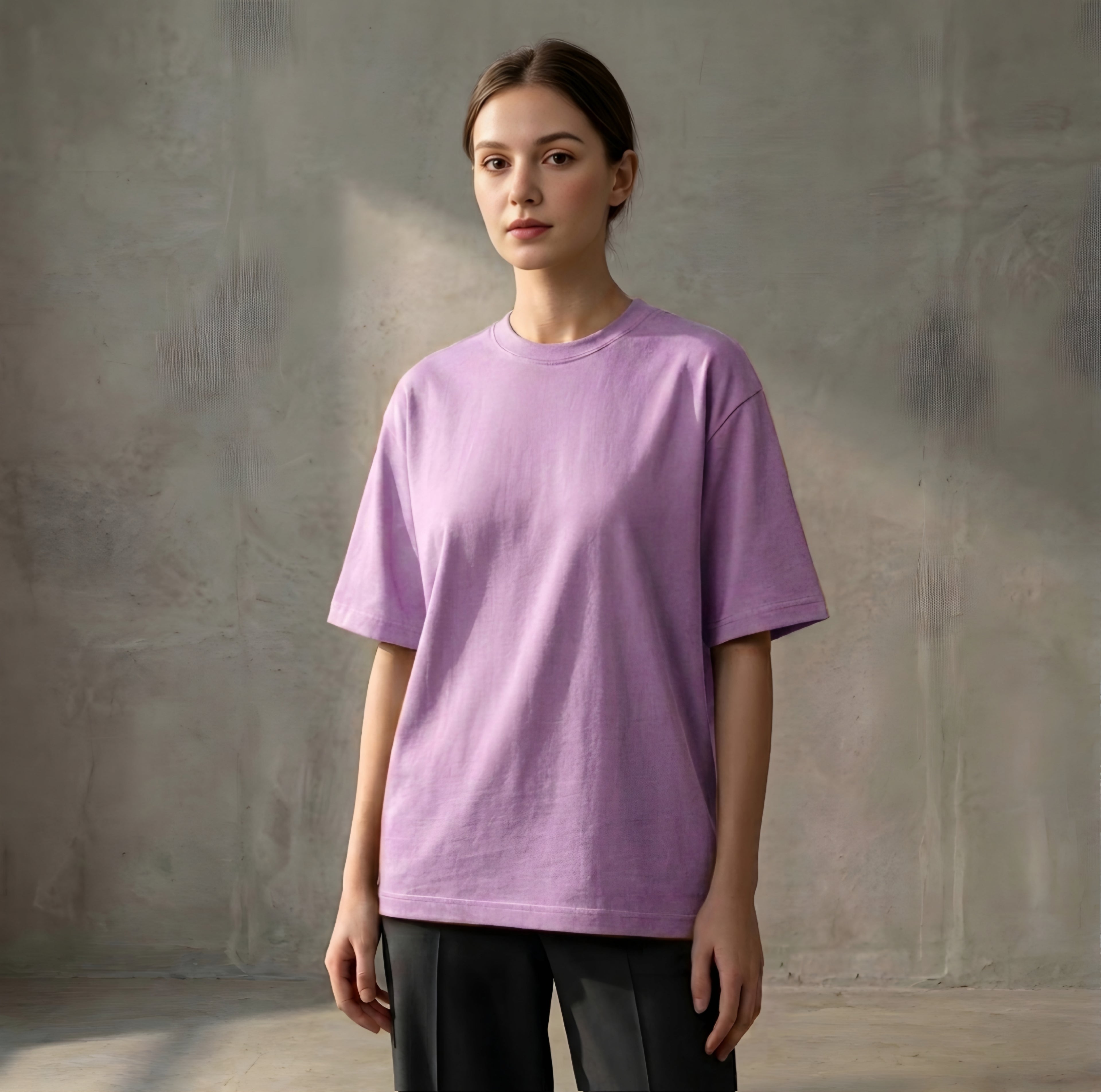 Lilac - DROP SHOULDER T-SHIRT House Of Fashion