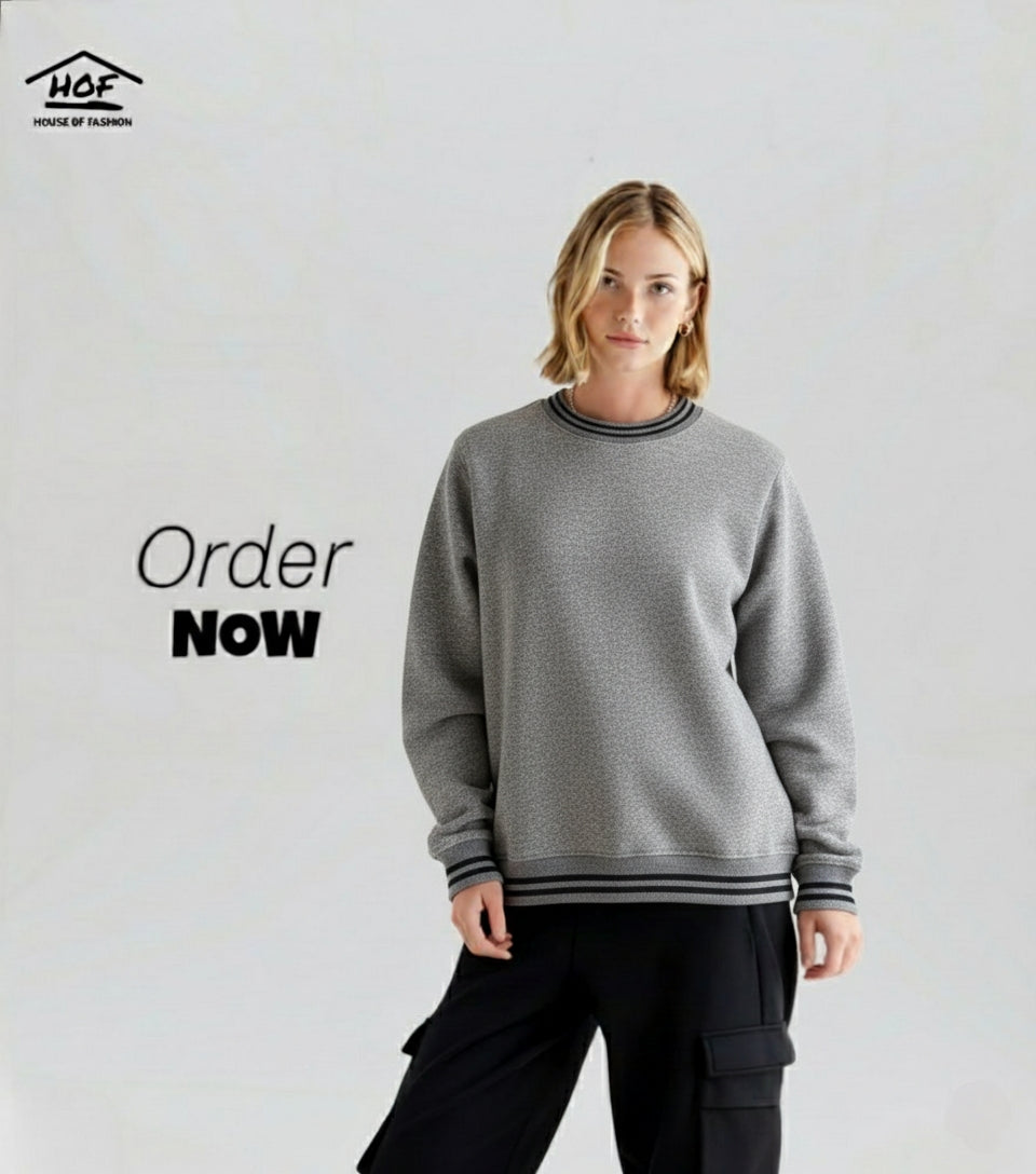 Sweat Shirt Grey Black Linear