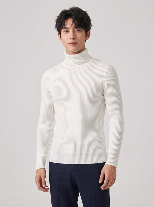Men's White Turtle Neck