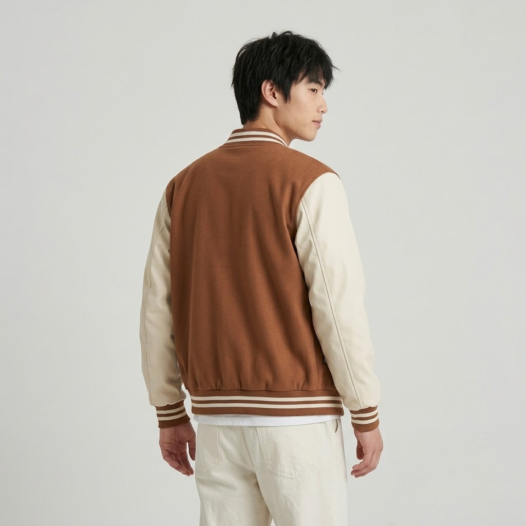 Men's Varsity Jacket Chocolaty and Coffee