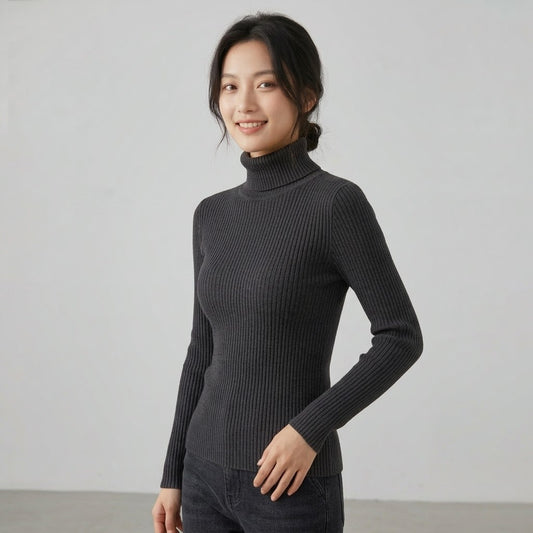 Women's Charcoal Grey Turtleneck