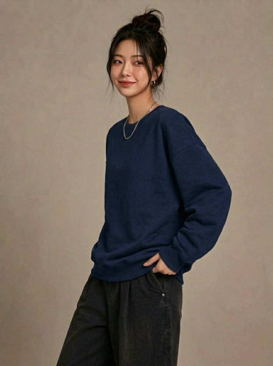 Oversized Sweatshirt Navy Blue
