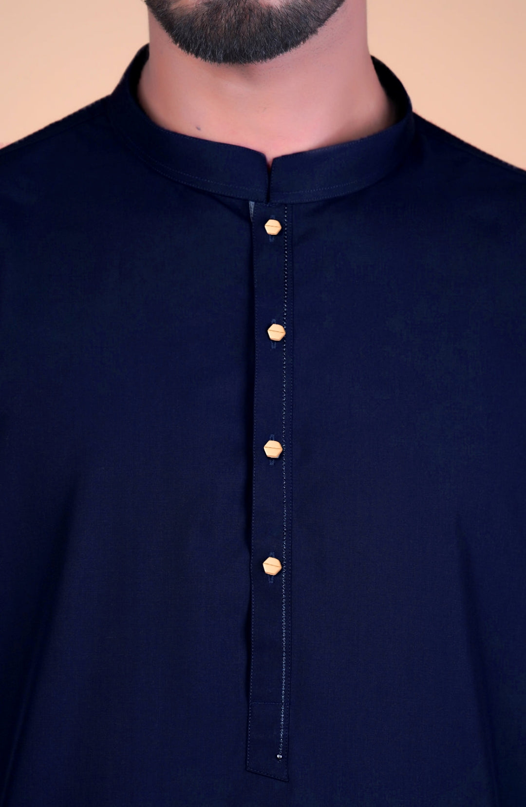 Kurta Pajama Solid Navy Blue