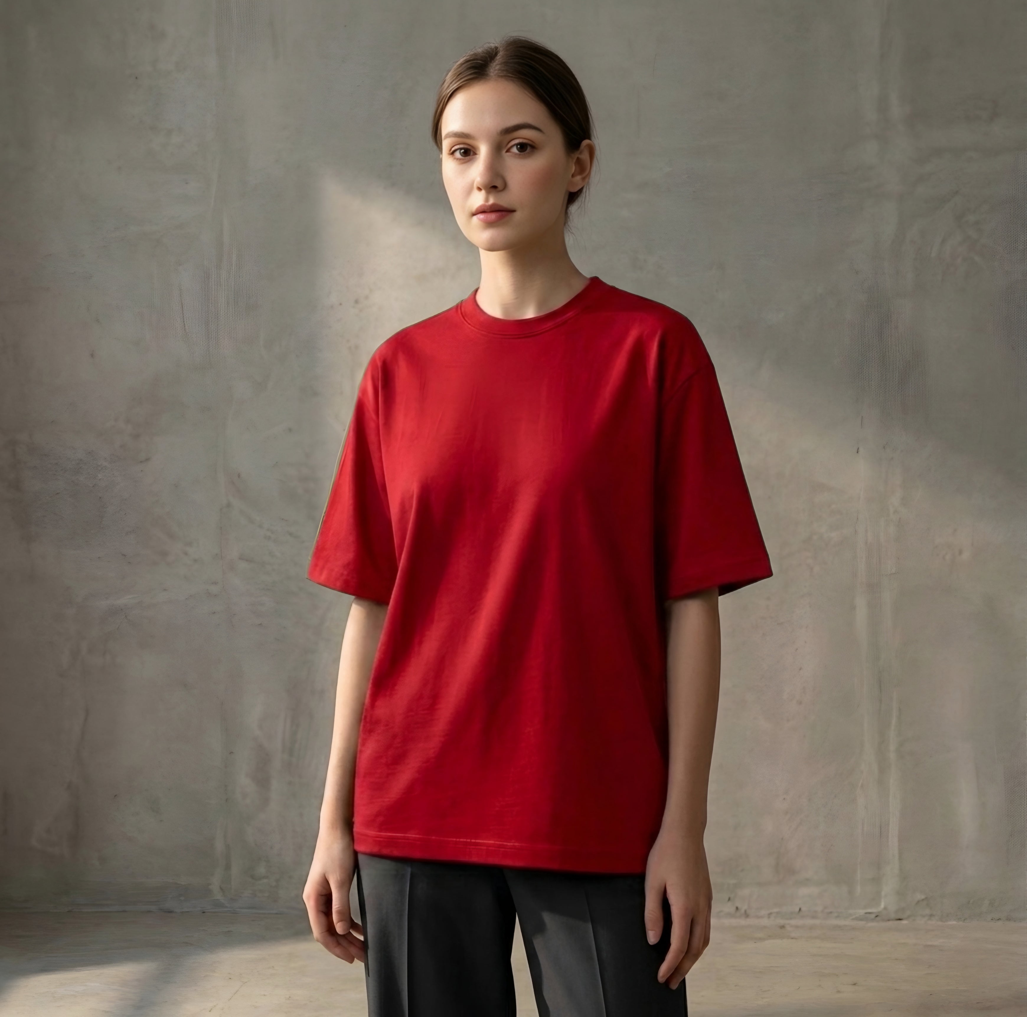 Red - DROP SHOULDER T-SHIRT House Of Fashion