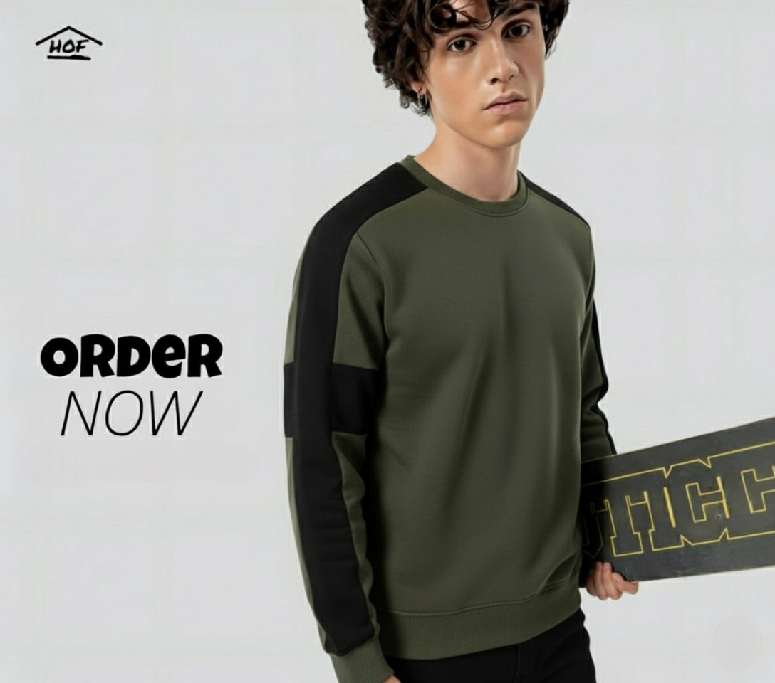 Sweat Shirt Green X Black