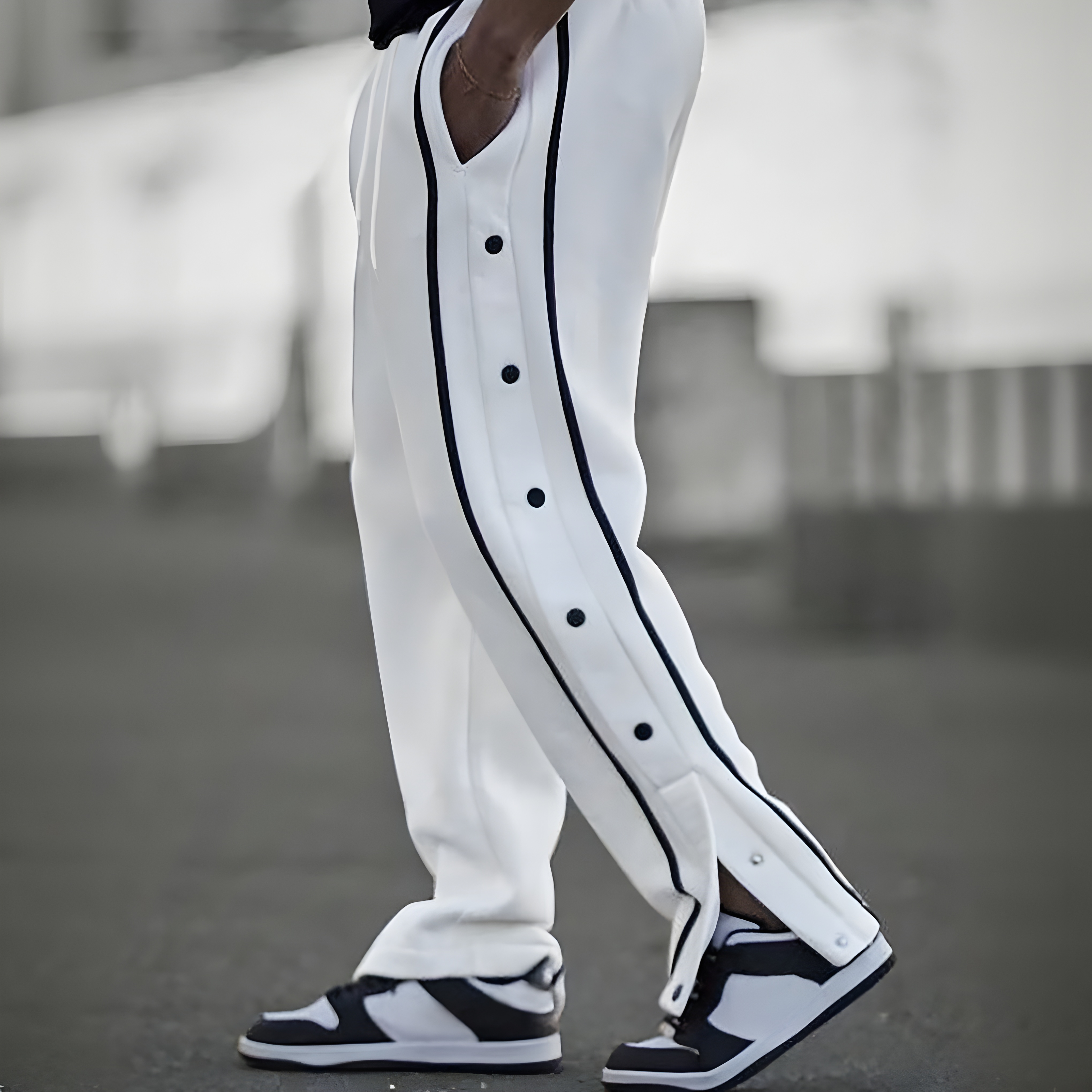 White VARSITY PANTS