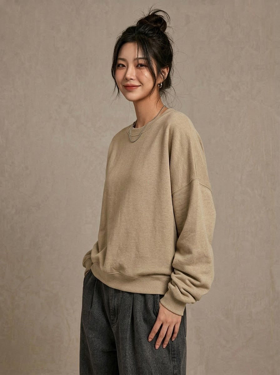 Oversized Sweatshirt Beige
