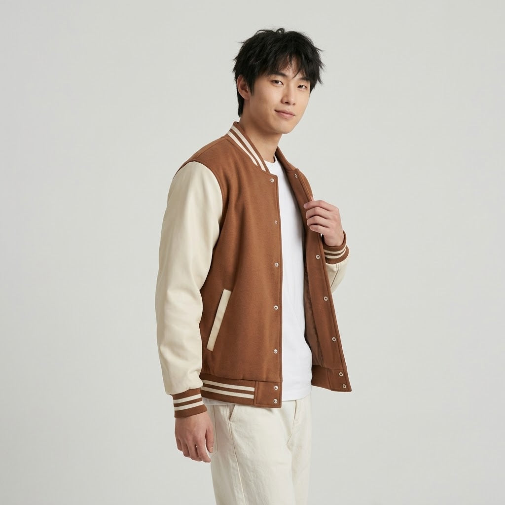 Men's Varsity Jacket Chocolaty and Coffee