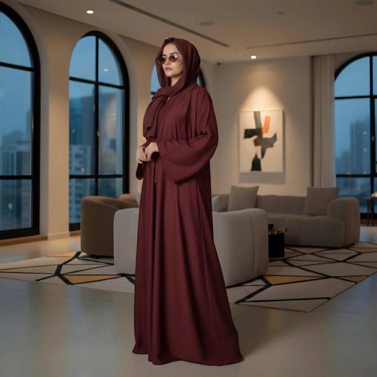 ABAYA DARK MAROON House Of Fashion