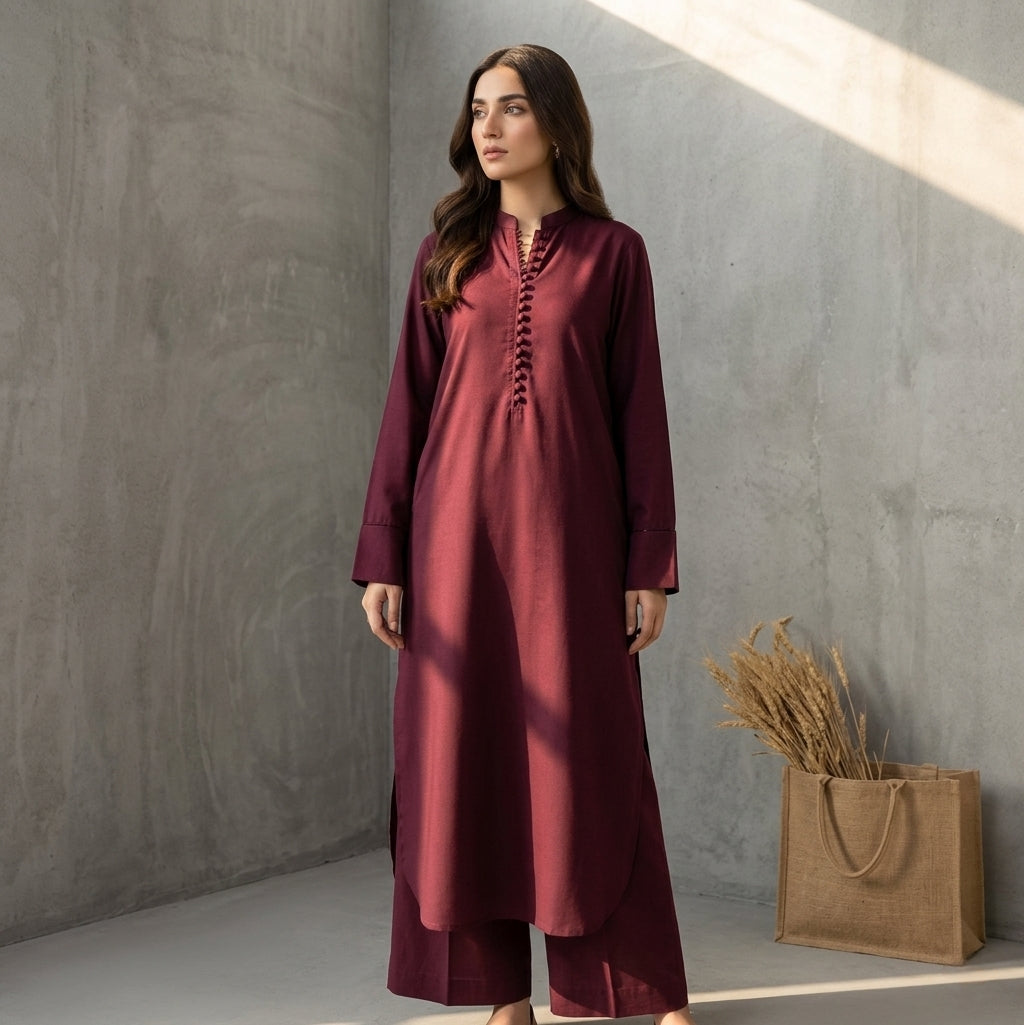 Dark Maroon - READY TO WEAR House Of Fashion