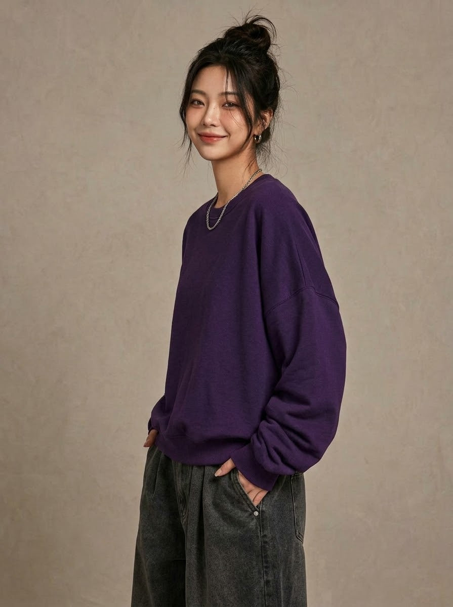 Oversized Sweatshirt Dark Purple