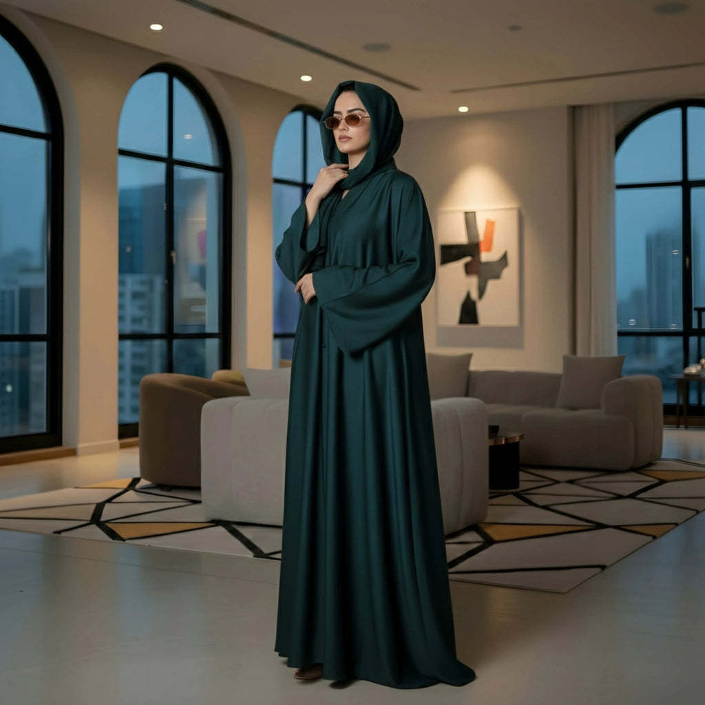 ABAYA BOTTLE GREEN House Of Fashion