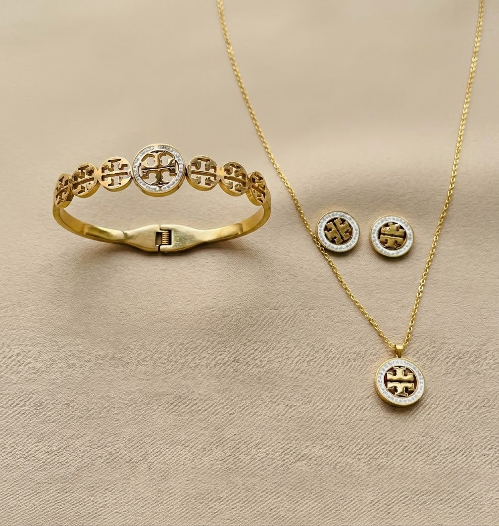 Stainless Steel diamantés Set
